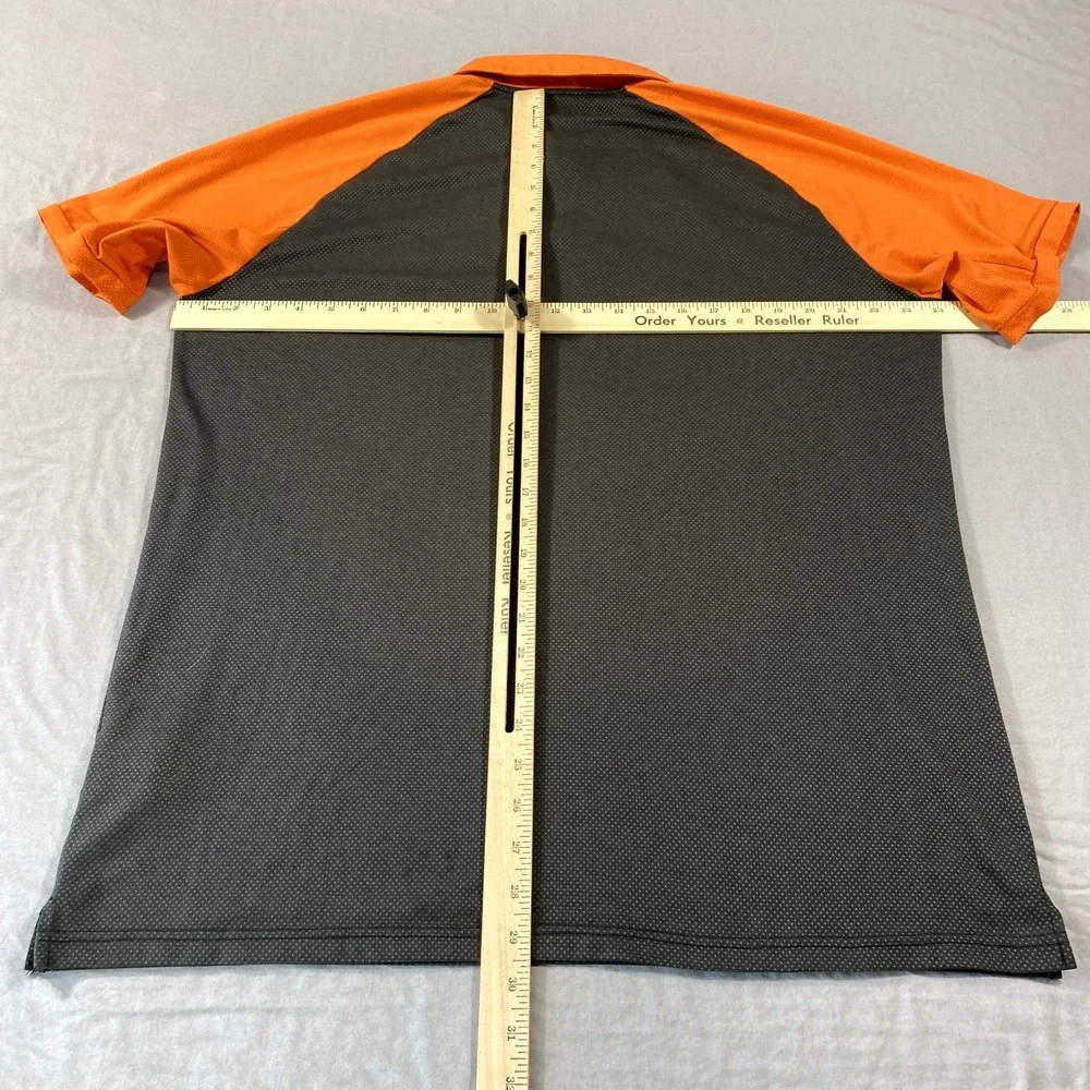 Nike San Francisco Giants Polo Shirt Mens Large Gray Orange MLB Baseball Dri-Fit